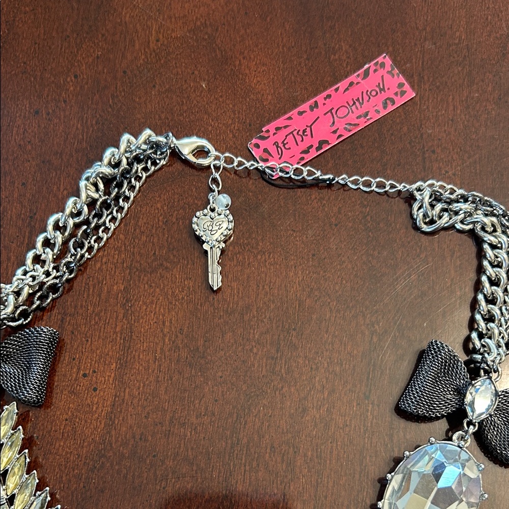 Betsey Johnson Silver and Black Statement Necklace - Picture 4 of 7